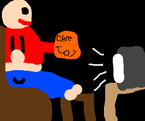 300x250 Fat Guy Eating Cheetos And Watching Tv