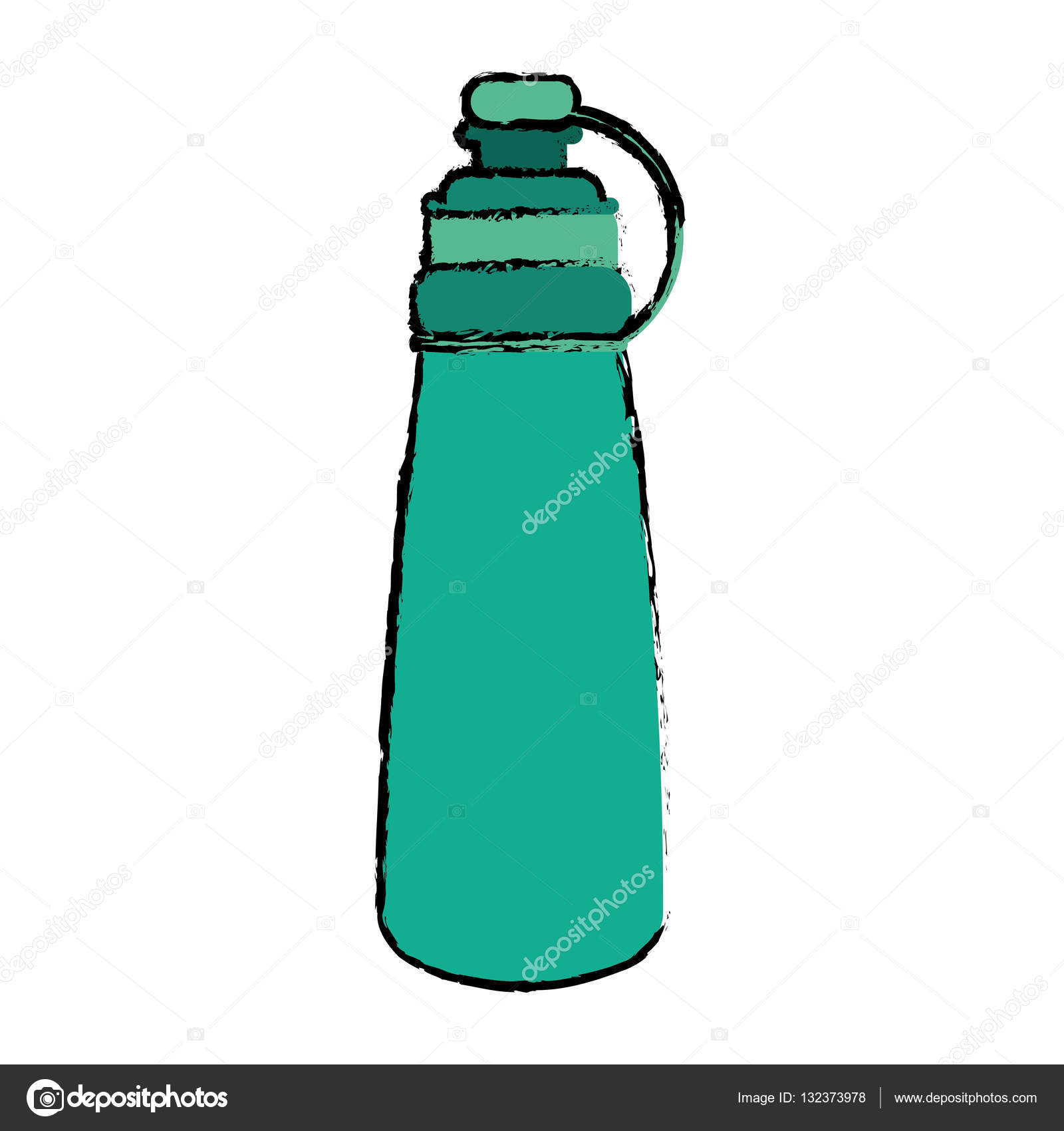 1600x1700 Drawing Green Bottle Water Hydration Fitness Gym Stock Vector