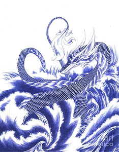 234x300 Asian Water Dragon Drawings Fine Art America