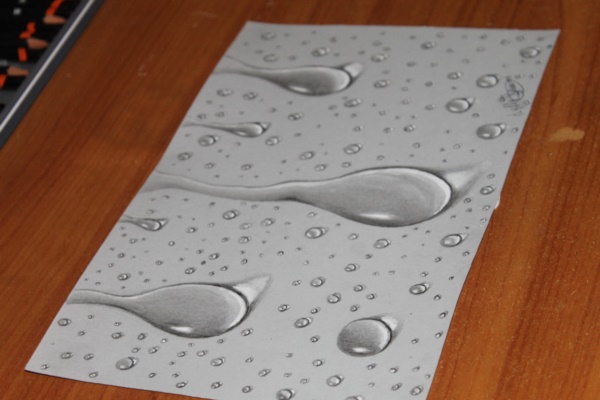 600x400 40 Realistic Water Drops Drawings And Tutorials Water Drops
