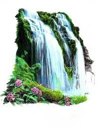 197x256 12 Best Waterfall Drawing Images On Waterfall Drawing