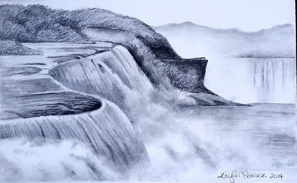 960x592 Waterfall Drawing' Sketchbook