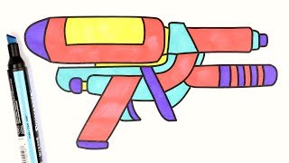320x180 Download How To Draw Colorful Water Gun Art Colours For Kids
