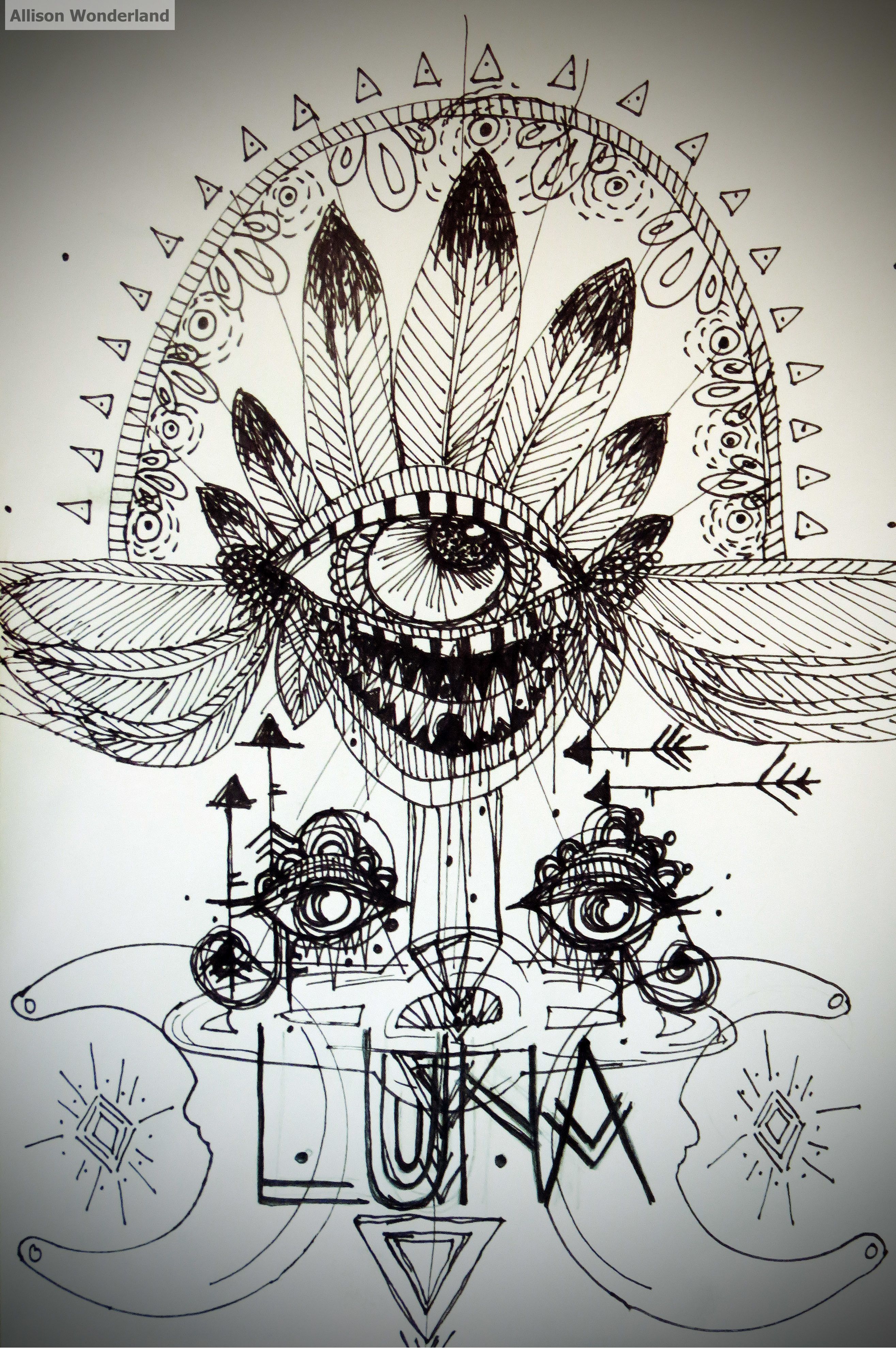 2630x3959 Luna Original Pen And Ink Drawing Inspired By Raych Pony Gold