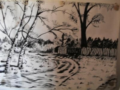 400x300 Ink Drawing Landscape To Use Different Mediums In Drawing