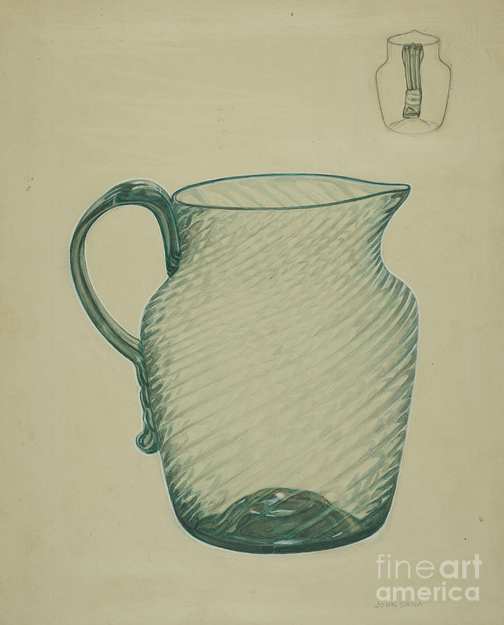 726x900 Pitcher Drawing By John Dana