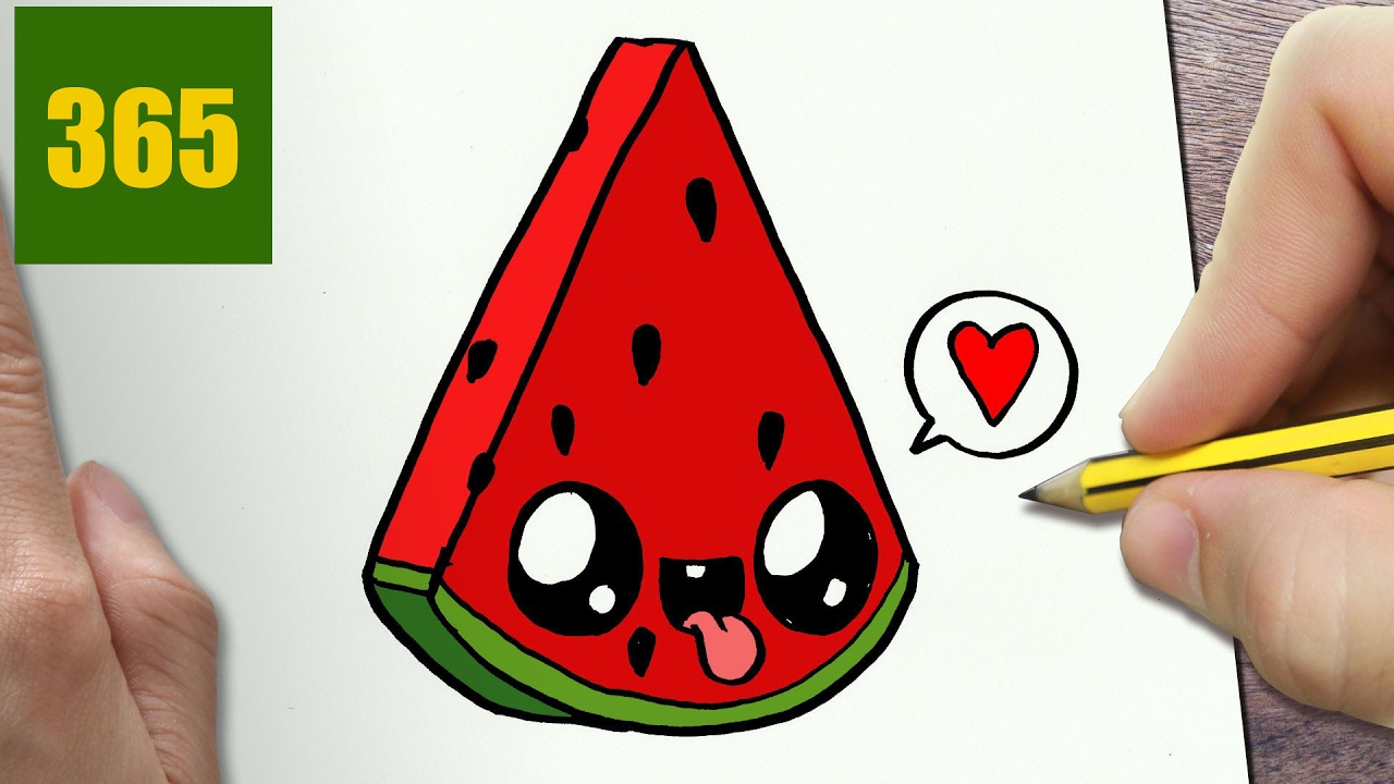 1280x720 How To Draw Draw A Cute Watermelon Easy