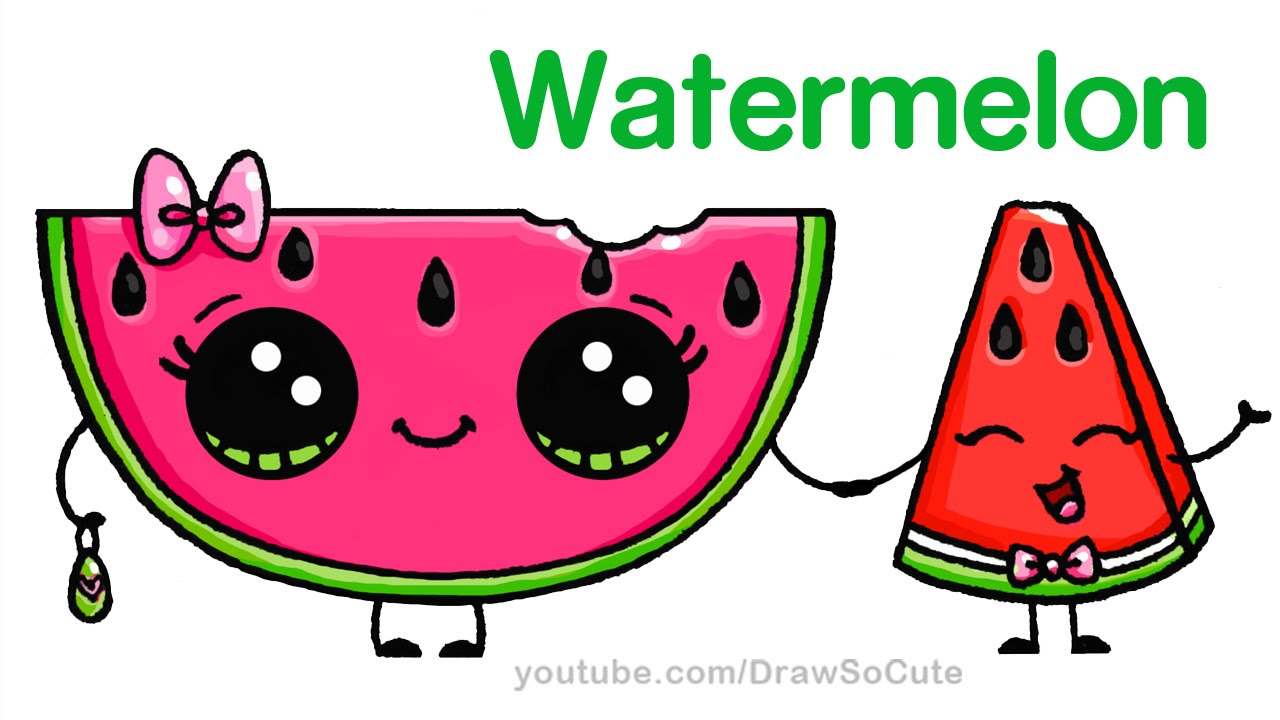 1280x720 How To Draw Watermelon Easy