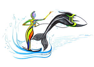 300x214 Water Ski Drawings Fine Art America