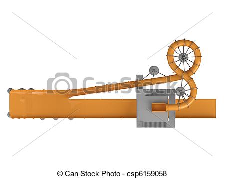 450x357 Orange Waterslide With Stair Isolated On White Background Stock