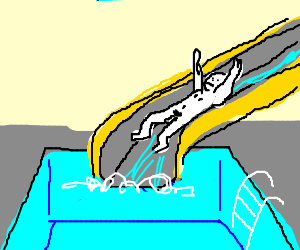 300x250 Pantless Guy Sliding Down The Waterslide