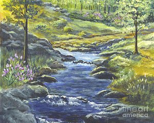 300x240 Forest Stream Drawings Fine Art America