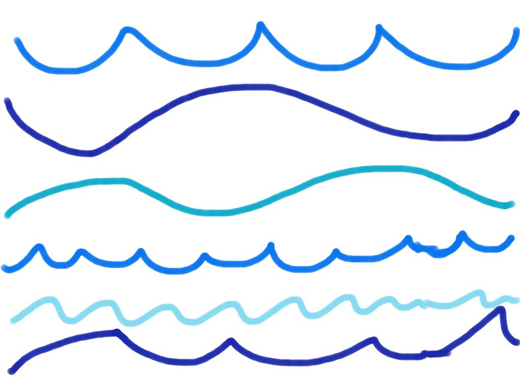 1024x768 Ocean Wave Line Drawing Water Wave Drawing