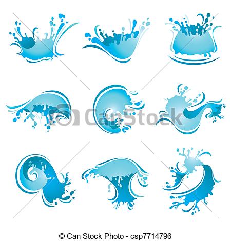 450x470 Splashing Waves And Water, Vector Sign Clip Art Vector