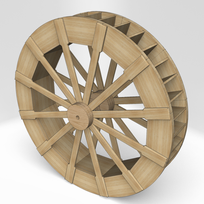 700x700 Drawing A Water Wheel