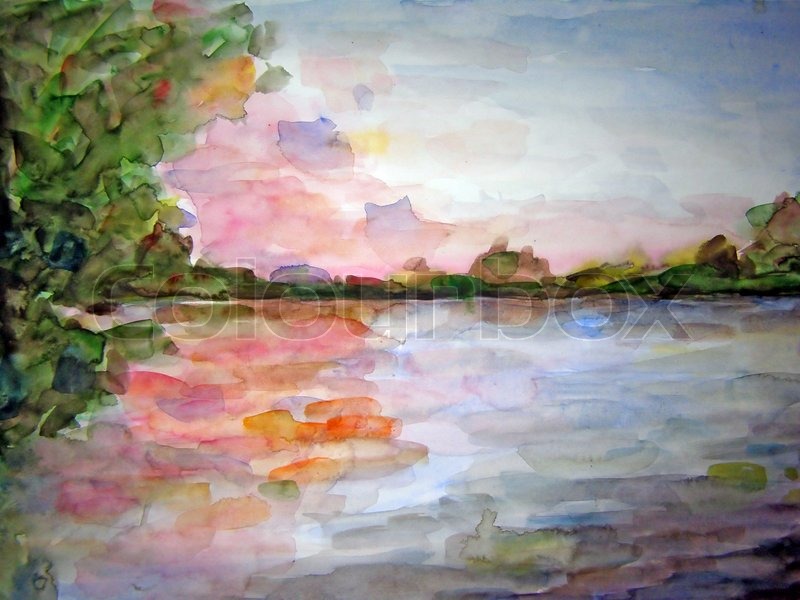 800x600 Watercolor Drawing Stock Photo Colourbox