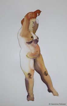 221x346 Watercolor And Pen Figure Drawing