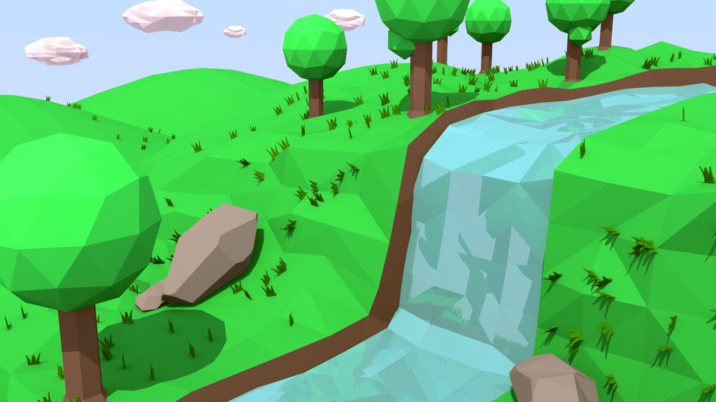 1024x576 Waterfall Cartoon