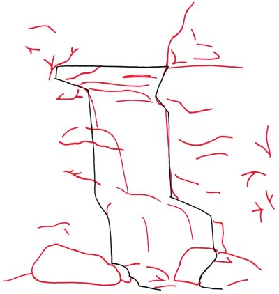 400x422 2. Draw Cliffs And Boulders
