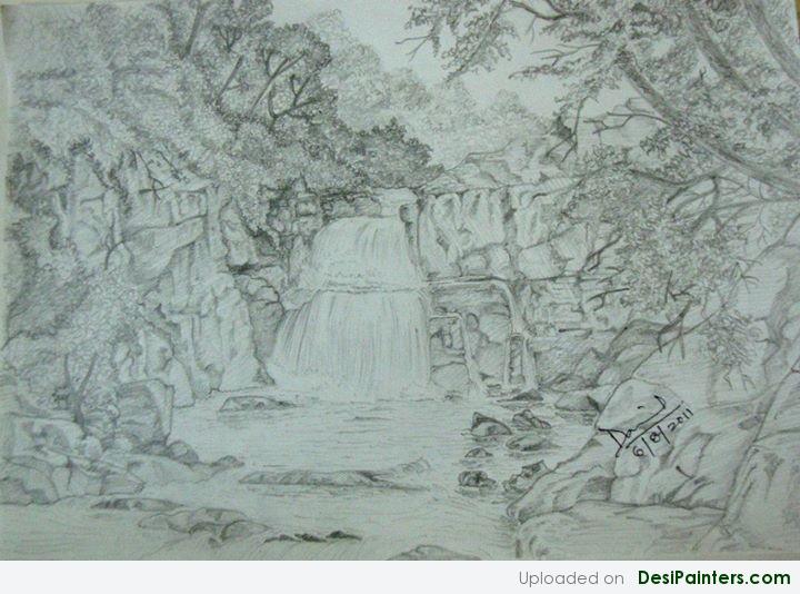 Waterfall Drawing Pencil at GetDrawings | Free download