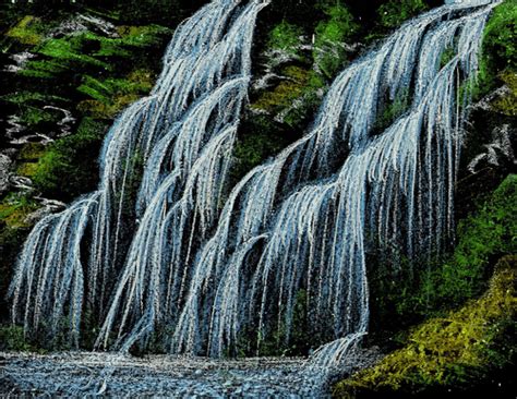 474x366 Waterfall Pond Drawing