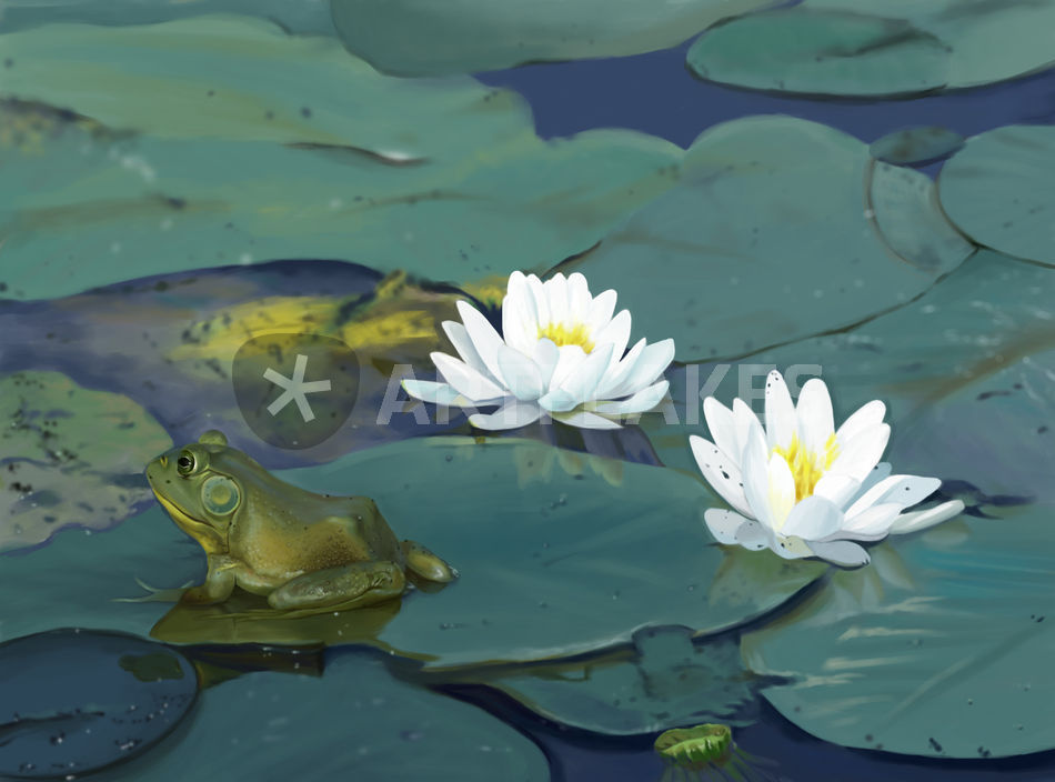 950x704 Water Lily Drawing Art Prints And Posters By Shuang Zhao