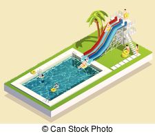 225x194 Waterslide Isolated On White Background Drawing