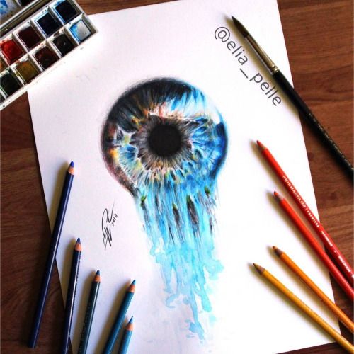 500x500 Watery Eye Surreal Iris Created With Water Color Amd Watery