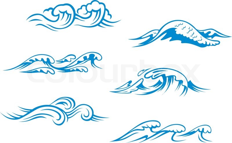 800x494 Blue Sea Waves Stock Vector Colourbox