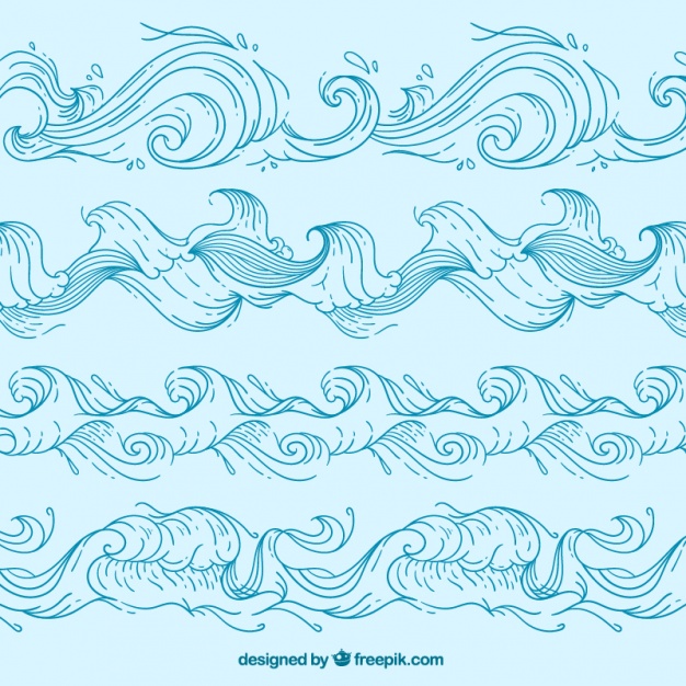 626x626 Set Of Hand Drawn Waves Vector Free Download