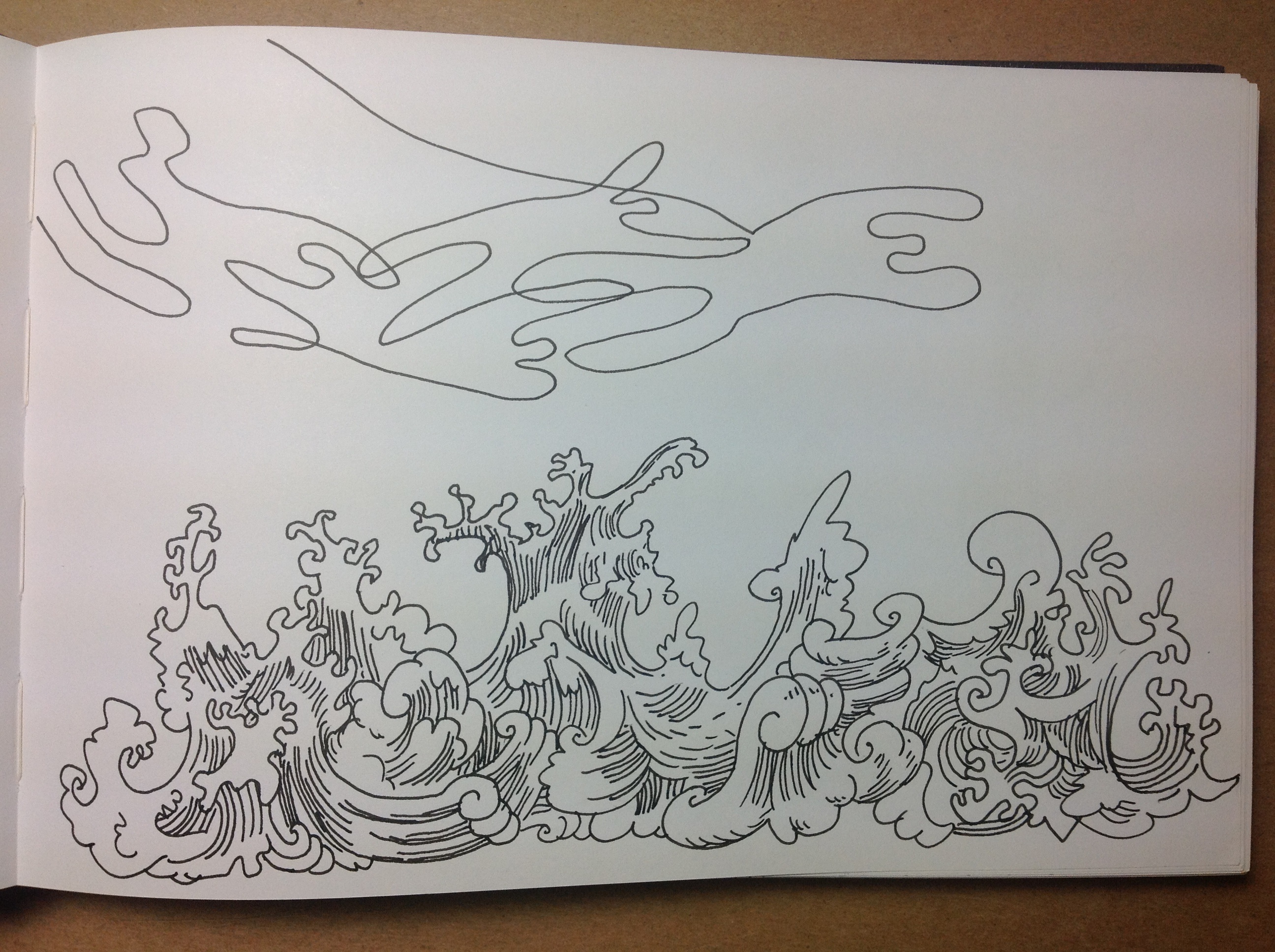 2592x1936 Sketchbook Drawings With Waves