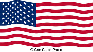 300x168 Waving American Flag Vector Clipart Illustrations. April 2018