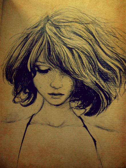 440x586 Great Cut For Thick Wavy Hair Sketching Girl