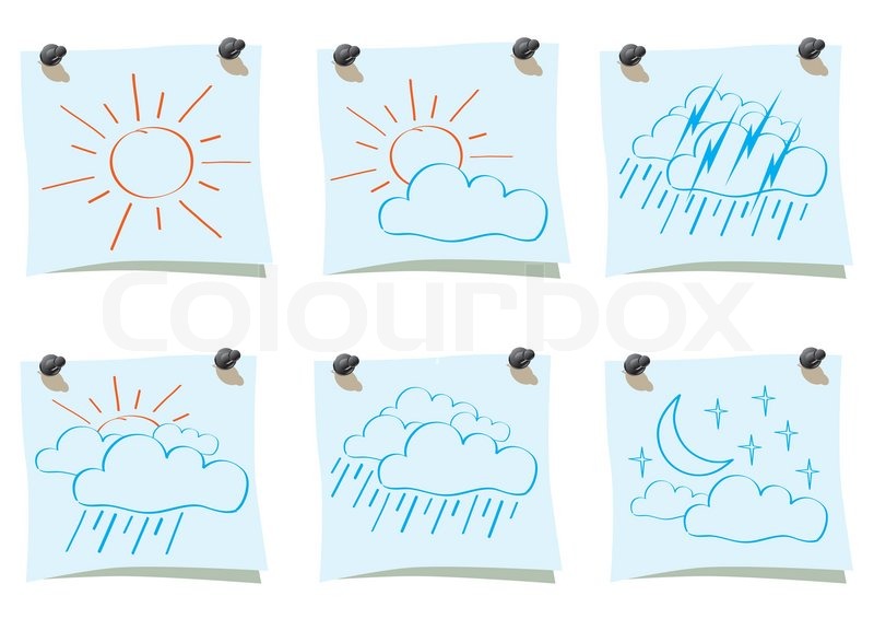 800x566 Sticker With Weather Drawing Stock Vector Colourbox