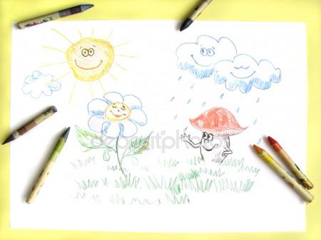 450x337 Kids Drawing Of Weather Stock Photo Liliya