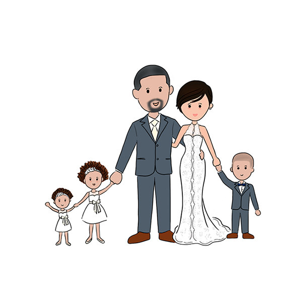 570x578 Save The Date, Custom Wedding Portrait, Custom Family Portrait