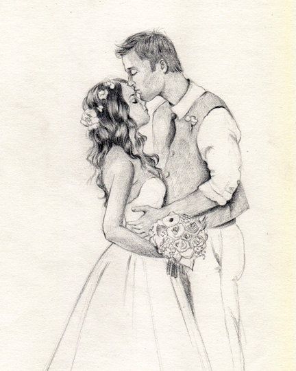 432x540 Custom Couple Portrait , Wedding Portrait , Custom Wedding