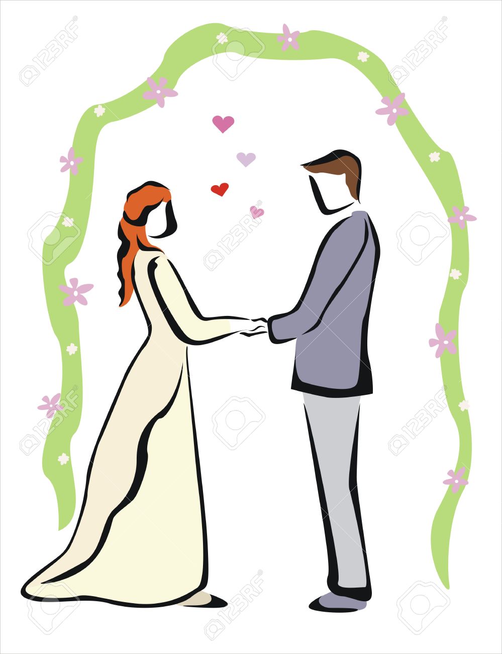 999x1300 Drawing Of A Happy Wedding Royalty Free Cliparts, Vectors,