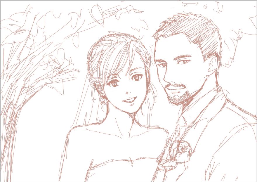 880x623 Wedding Drawing Pictures