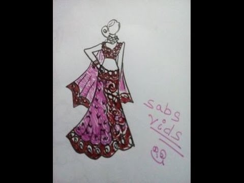 480x360 How To Draw A Wedding Dress.(Indian Dress).
