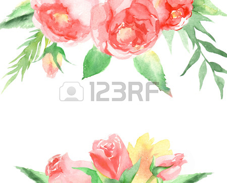 450x363 Floral Background For Wedding With Text Menu. Colorful Floral