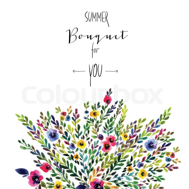 800x800 Vector Floral Card. Colorful Floral Banner With Leaves And Flowers