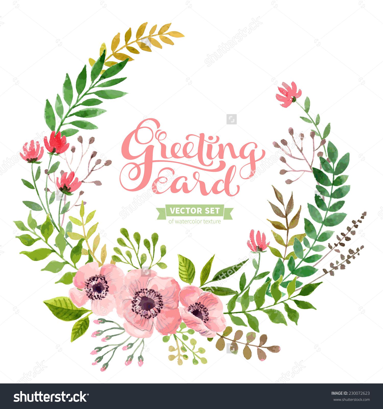 1500x1600 Vector Flowers Set. Colorful Floral Collection With Leaves