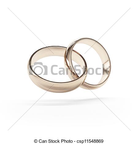 450x470 Linked Gold Wedding Rings On White Background Stock Illustration