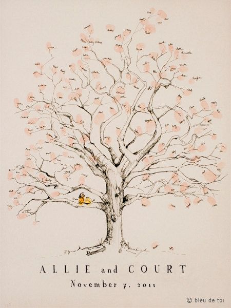 450x600 Medium Twisted Oak Design, The Original Hand Drawn Guest Book