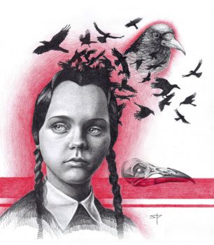 306x350 Artfido Buy Art Online Wednesday Addams Graphite And Color