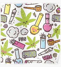 210x230 Cartoon Weed Drawing Posters Redbubble