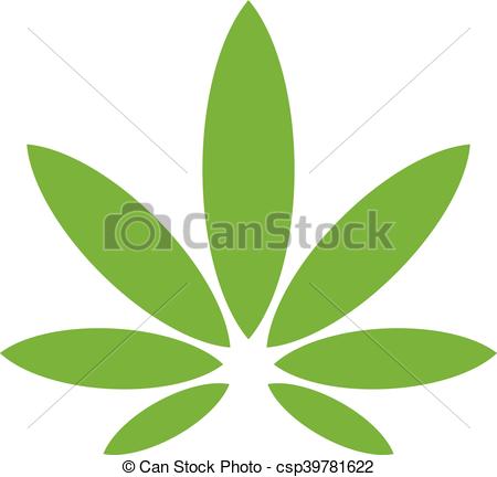 450x432 Stylized Green Marijuana Pot Weed Leaf Vector Logo Vector