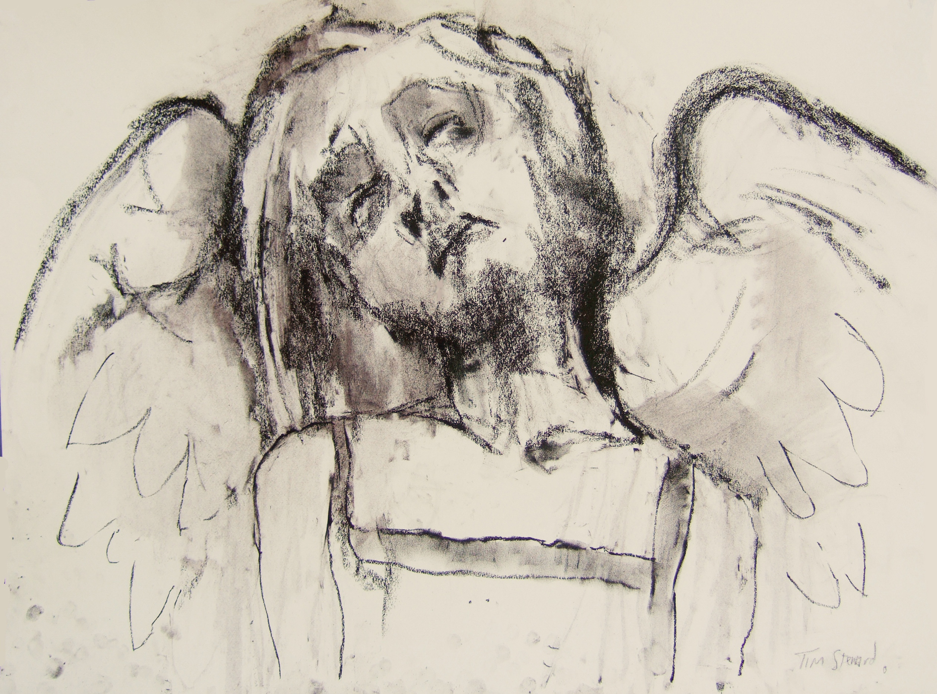 1889x1400 Tim Steward Figurative Drawing Weeping Angel
