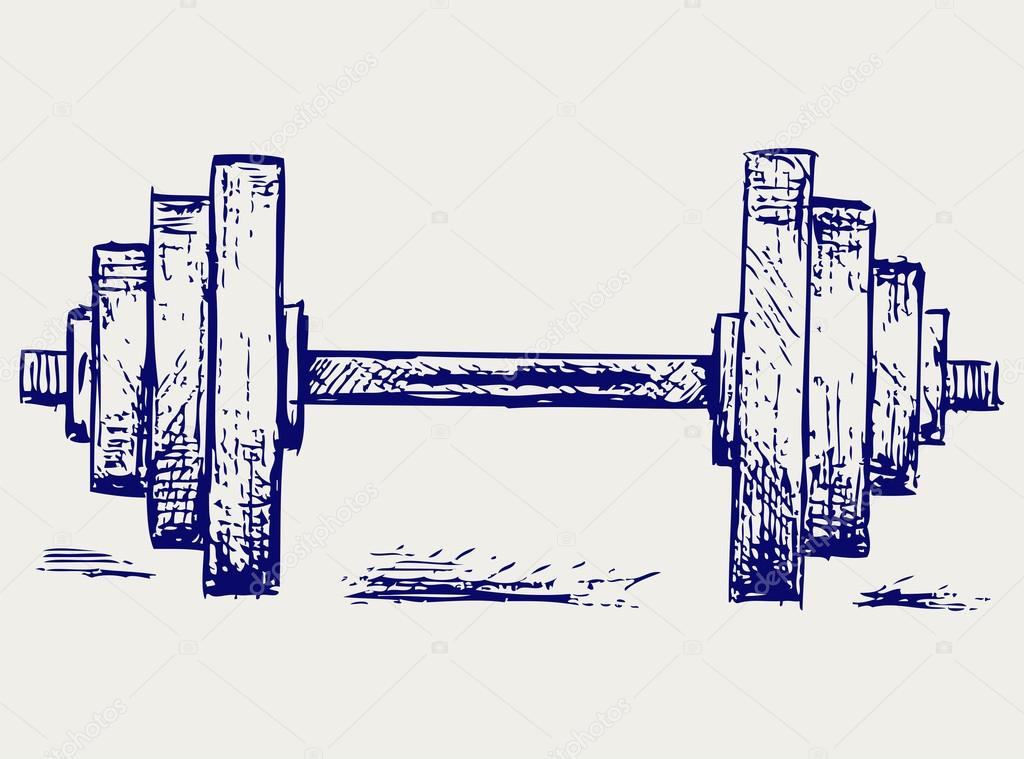 1024x759 Sketch Dumbbell Weight Stock Vector Kreativ